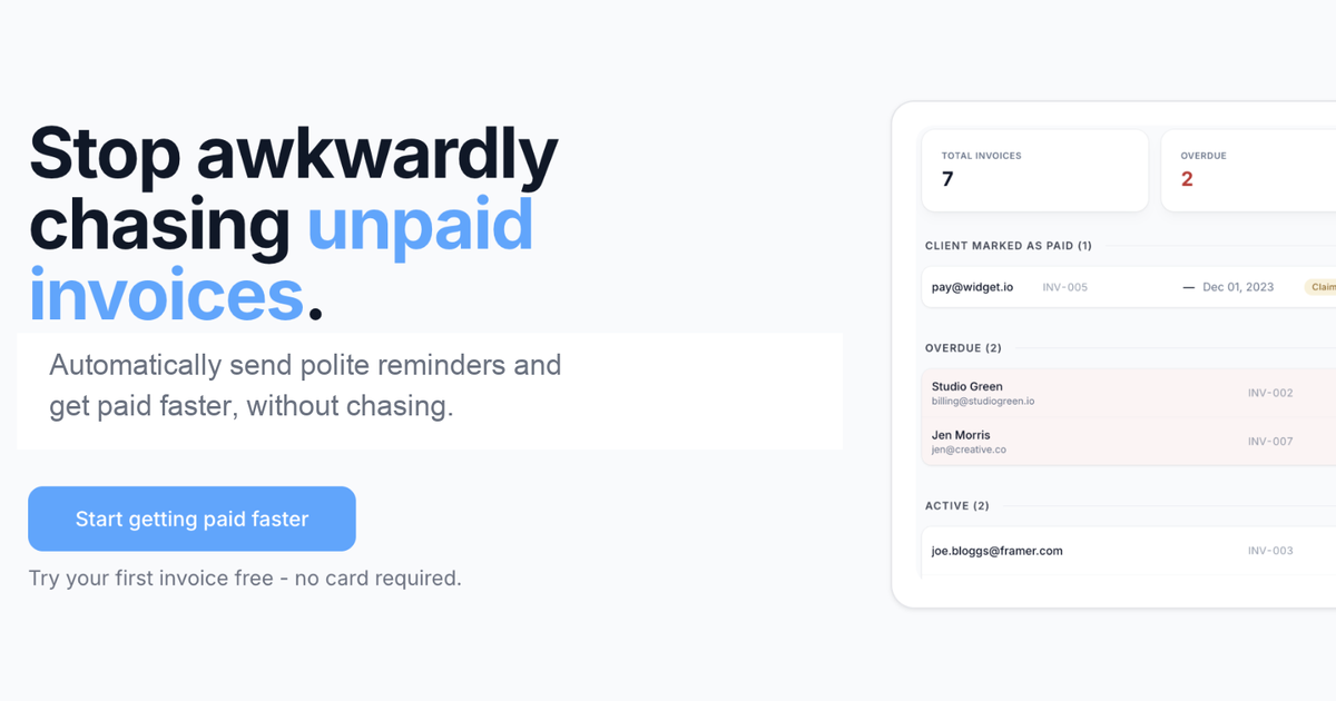 Invoice Nudge — Stop chasing unpaid invoices